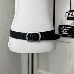 Streets Ahead Black Embossed Leather Belt Size 34/M